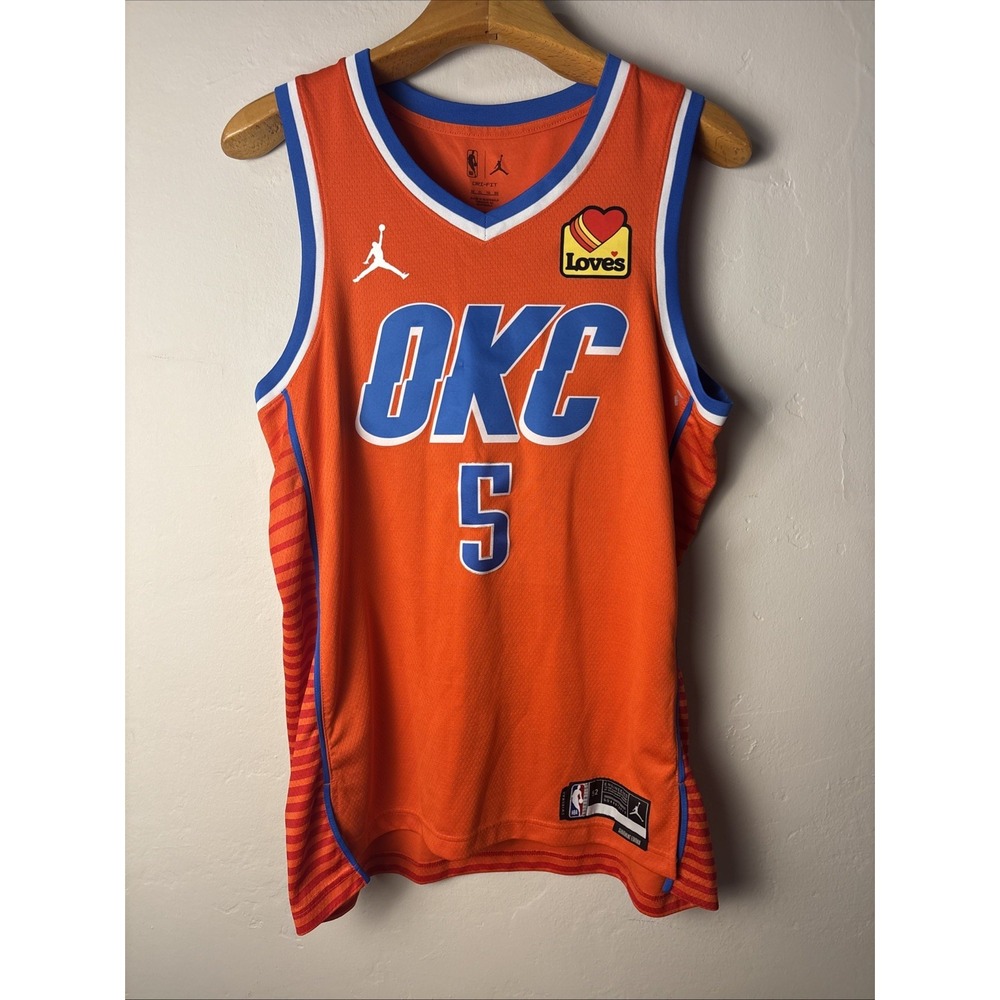 Authentic Nike NBA Oklahoma City Thunder OKC Luguentz Dort Game Jersey 52